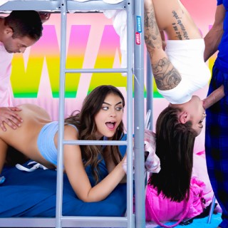 Горячий секс с гибкими шлюхами на максимум